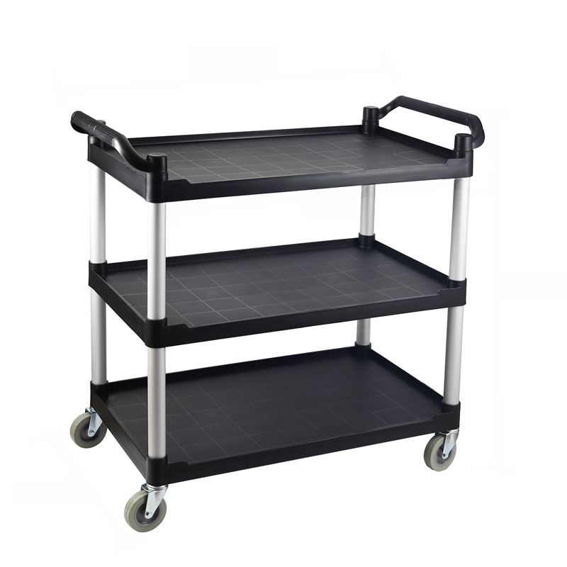 Synthetic Material Detached Accessory Cart with 3 Tiers, 4 Casters & Handle Culinary Space