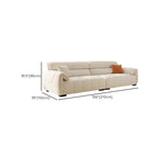 Modish Solid Color Scratch-immune Standard Sofa in Beige with Pillow Top Arm and 2 Pillows, Available in 5 Person/4-seater/3-seater