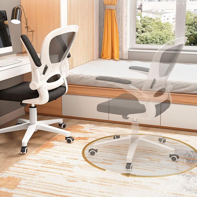 Simple Multi-levelled Single Color Nylon Chair with Chalk Frame, Lumbar Support, Tilt Mechanism, and Glide Movement
