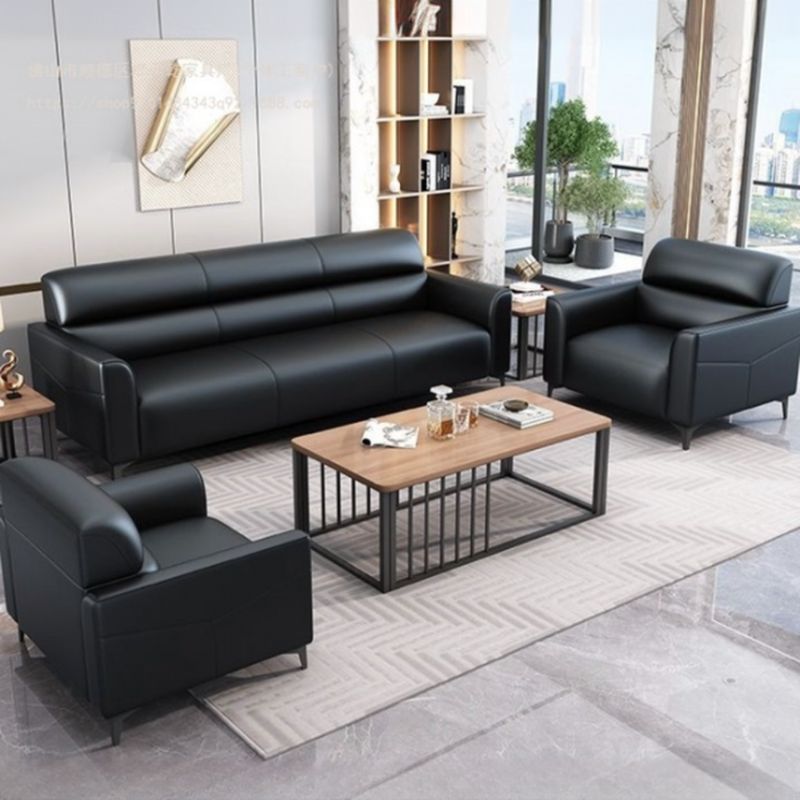 Art Deco Synthetic Leather Sofa Seating Group/Single Sofa/Sofa with Arms and Legs in Natural Finish