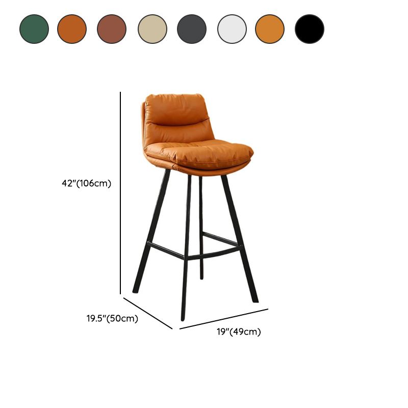 Casual Rawhide Bar Stools in White/Jade Green/Amber Color with Back, Rectangle Seat, and Leg Rest