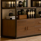 Ground Curio Cabinet with 7/8 Shelves and Accessible Storage