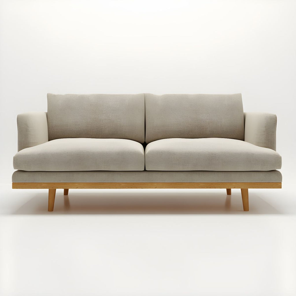 Northern European Wooden 2/3-Seater Sofa Wood Legs Square Arm Sofa
