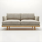 Northern European Wooden 2/3-Seater Sofa Wood Legs Square Arm Sofa