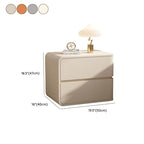 Simplistic Drawer Storage Nightstand with 2 Drawers, Pleather Countertop, and Leg