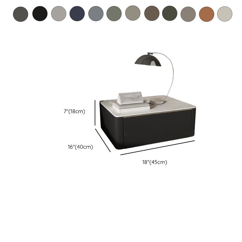 Organic Stone Countertop 1 Drawer Bedside Cabinet with Hanging Shelf