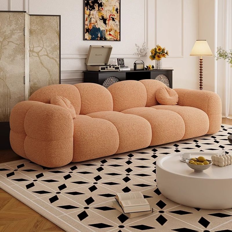 Trendy Solid Color Stain Resistant Standard Sofa in Grey/Taupe/Amber Color with Arm, 4-seater/Seats 3 and 2 Pillows