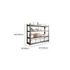 Ink Steampunk Warehouse Storage Rack with 4 Floating Shelves, Alloy Frame, and Standing Installation