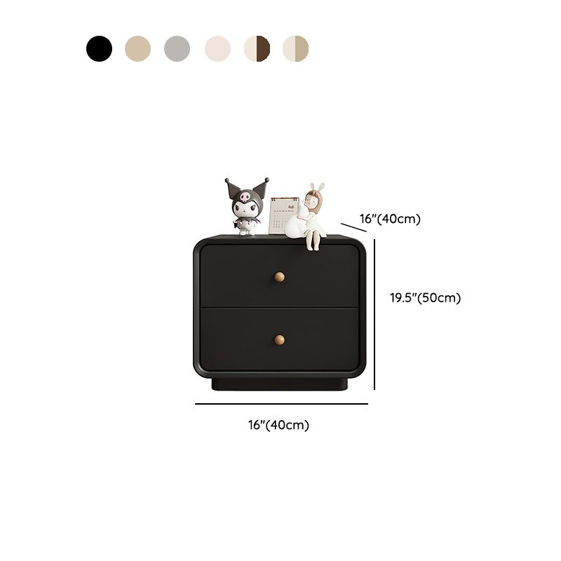 Modish Nightstand With Drawer Organization, 2 Drawers, and Pleather Countertop