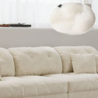 Drawing Room Standard Sofa in Midnight Black/Light Gray/Off-White with Armrest and 3 Pillows