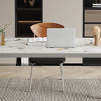 Easy Assembly Writing Desk with Heat Resistant Sleigh Base, Light Gray/Chalk Slate Top, Unattached with Foot Pad