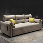 Brown Convertible Settee Furniture Flared Arm Standard Bed Settee
