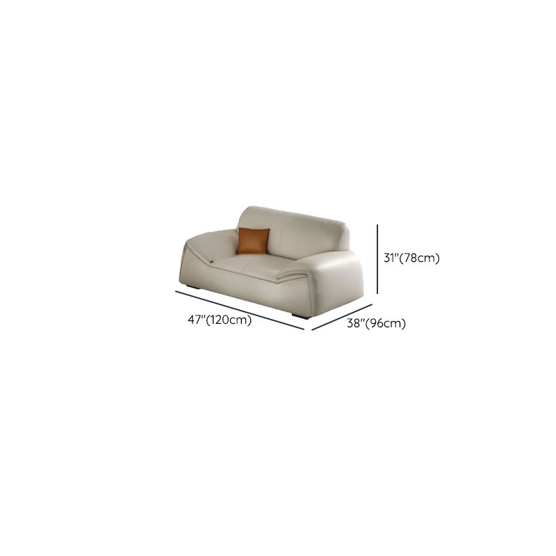 Contemporary Modern Solid Color Stain Resistant Standard/Single Sofa in Off-White, Seats 3/6/5 with 3/1 Pillows