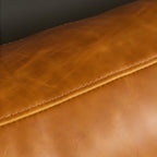 Craftsman Faux Leather Square Tufted Sofa for Living Room 65H