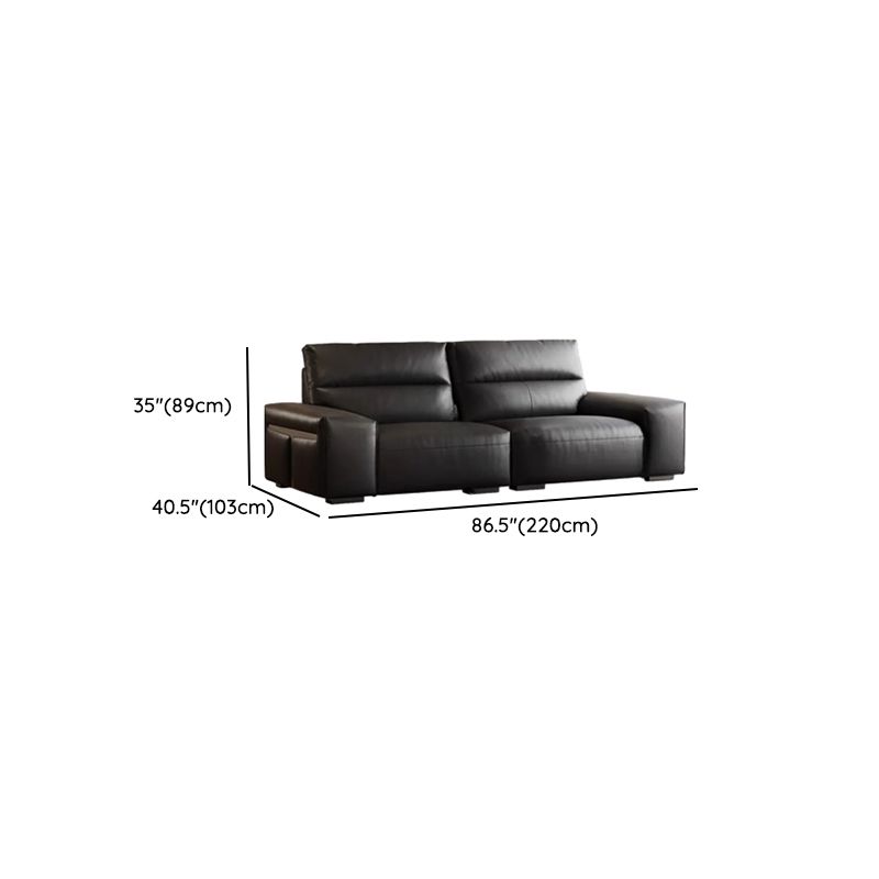 Modish Solid Color Stain Resistant Standard Sofa/Loveseat in Black for 4-seater/3-seater/2