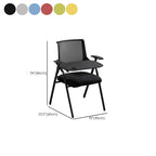 Modern Portable Glossy Black Metal Training Chair/Side Chair with Support Rail, 1 Piece, Adapted for Tile Flooring