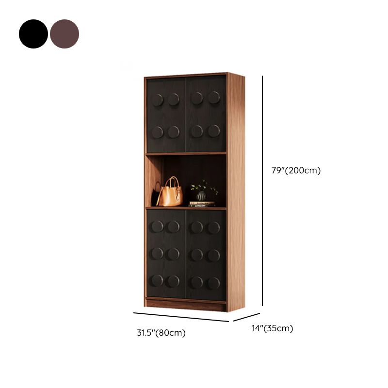 Pine Wood 7 Tiers Shoe Wardrobe with Dustproof Cover