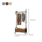 Modern Simple Style Hall Rack with Receptacle Storage, 1 Shelf, Iron Frame, and Alloy Hook