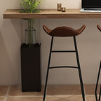 Modern Rectangular Pine Wood Pub Table with Two-sided Pedestal in Wood Grain
