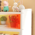 Steel Vertical/Horizontal Shelf Organizer with 6 Shelves and Lucite Door, Closed Back