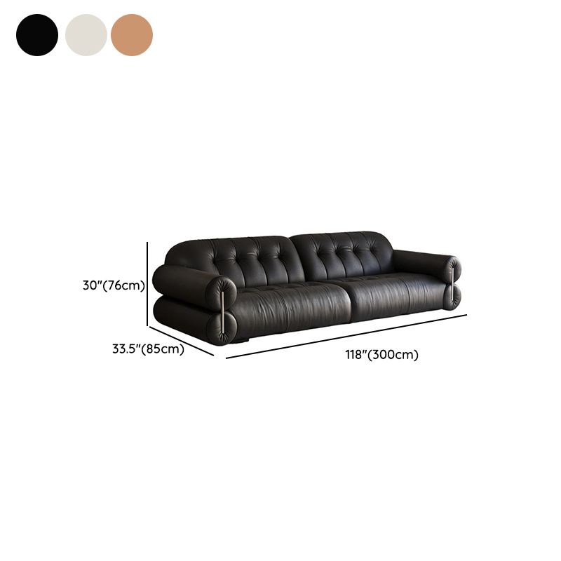 Modish Solid Color Stain Resistant Standard Sofa/Loveseat in Black/Light Gray/Light Brown with 3-seater/4-seater/5 Person Capacity