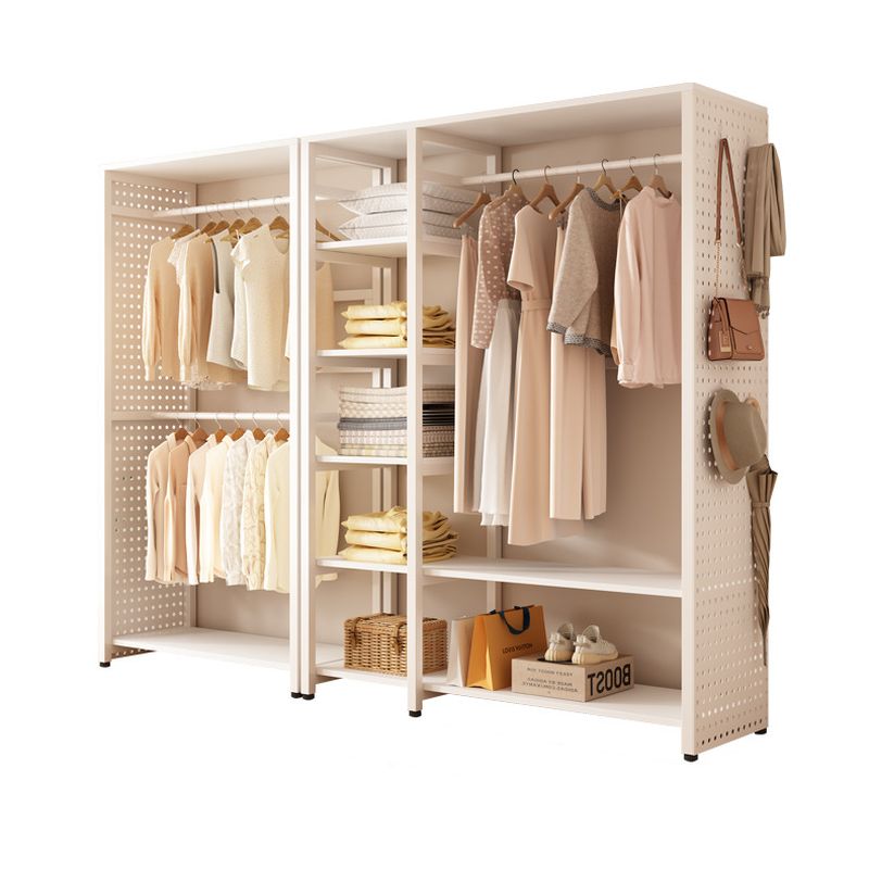 Chalk Simplistic Hall Rack with Repository and Steel Frame