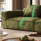 Standard Sofa in Soft-pile Fabric Sage with 3 Pillows
