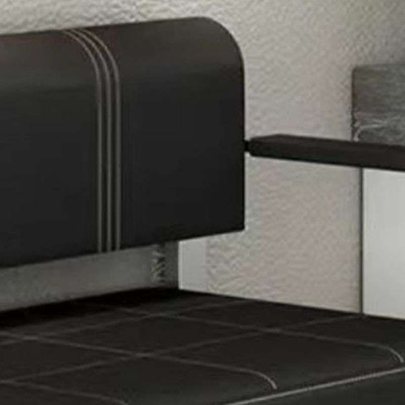 Simplistic/Art Deco Loveseat with Pleather Upholstery, Armrest, and Legs