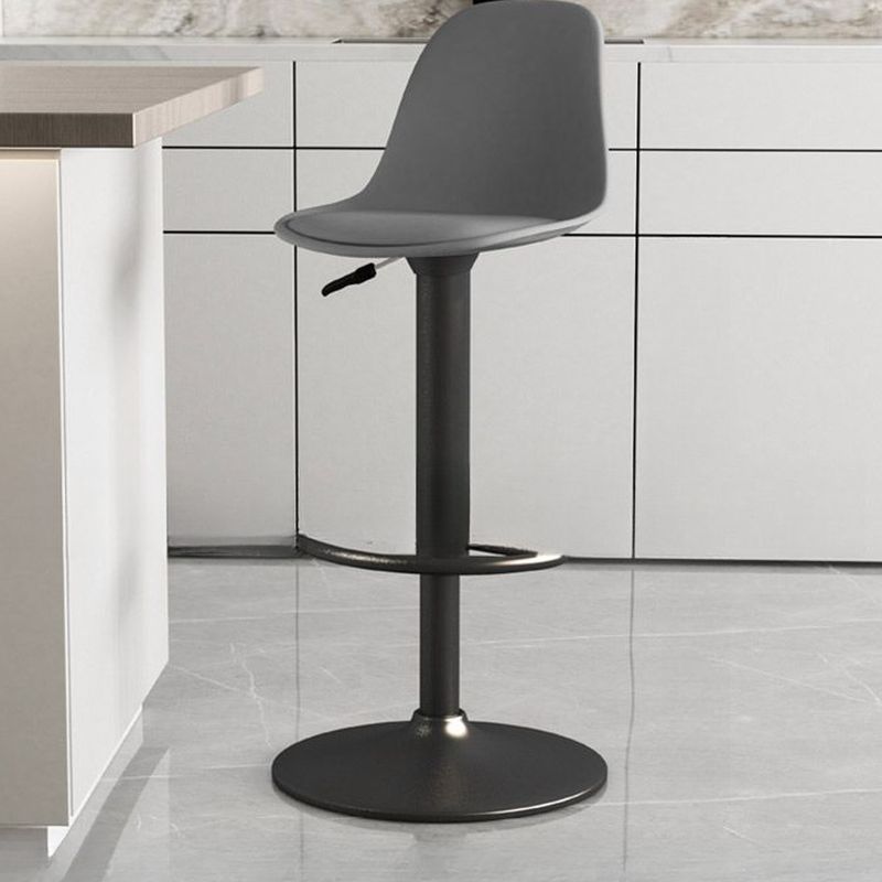 Simple Scarlet/Yellow/Dark Green Rawhide Bucket Bar Stools with Adaptable Height, Rotating Back