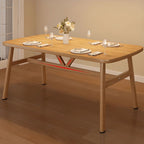 Composite Wood Dining Table with Trestle Base, Scratch-proof and Seating for 4