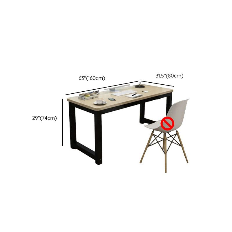 Modern Rectangular Laminate Writing Table in Chalk/Unfinished Color