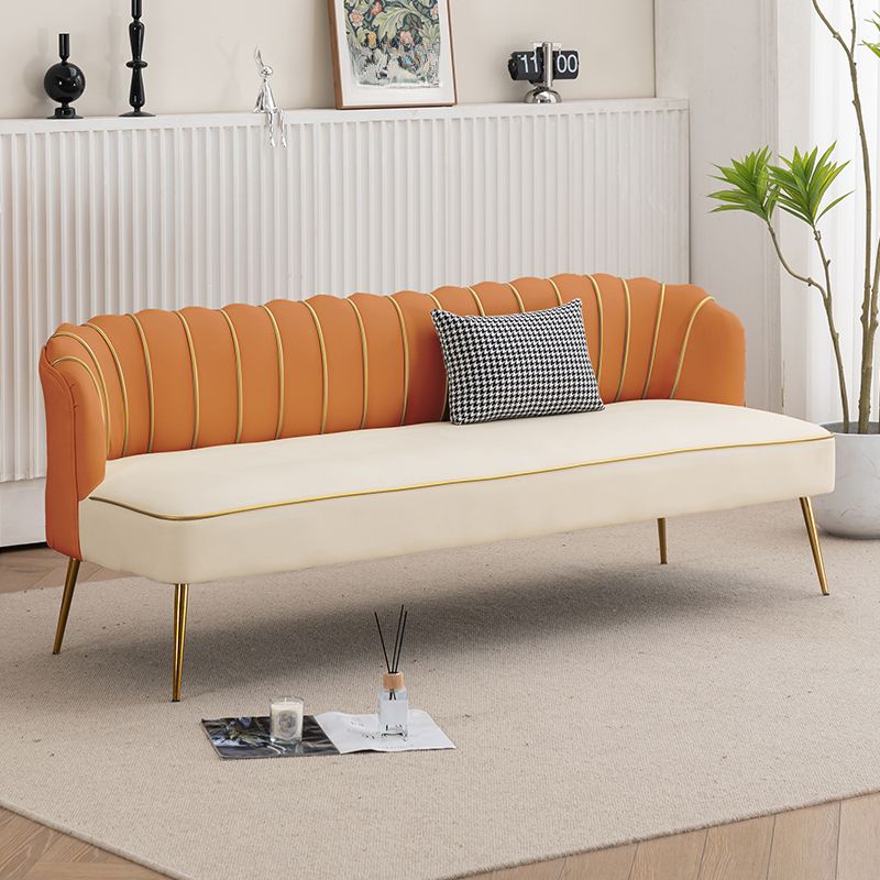 Modish Solid Color Stain Resistant Standard Sofa/Loveseat in Grey/Beige/Amber Color for 2/4-seater/3-seater with 1 Pillow