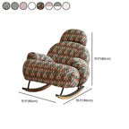 Rocking Chair Couch with Round Arm, Ottoman, Rear Back, Stationary