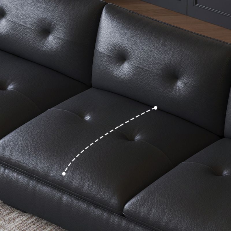 Modish Solid Color Stain Resistant Standard Sofa/Loveseat/Single Sofa in Black with Arm, 3-seater/4-seater/5 Person