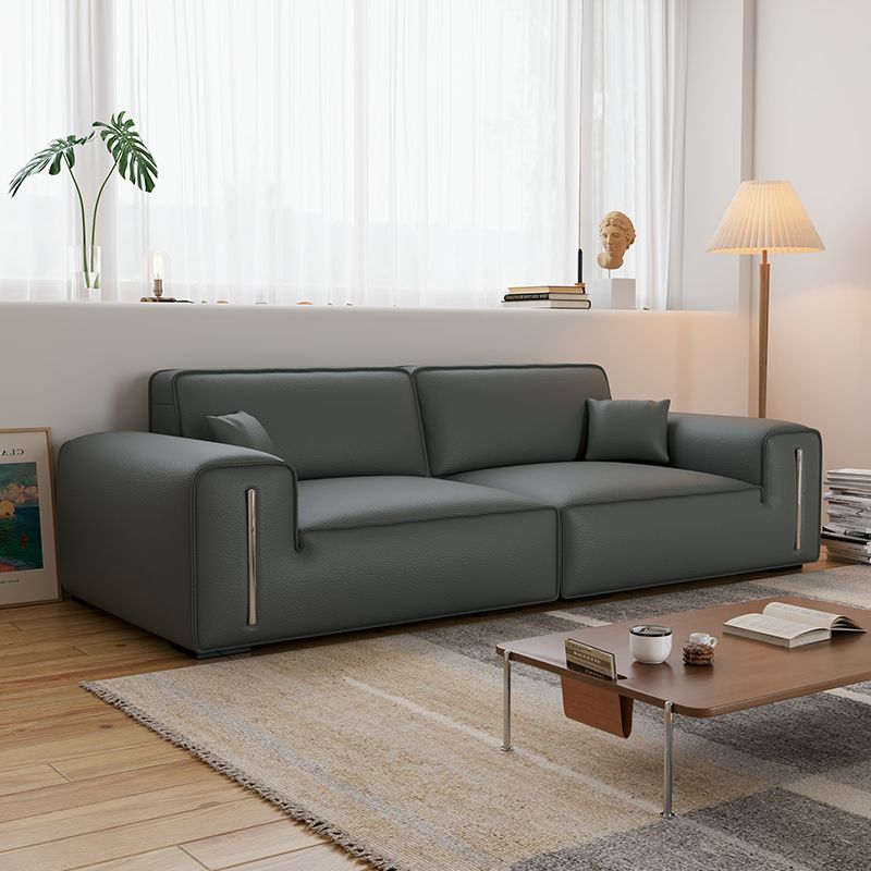 Drawing Room Standard Sofa in Black/Light Gray/Light Brown with Armrest