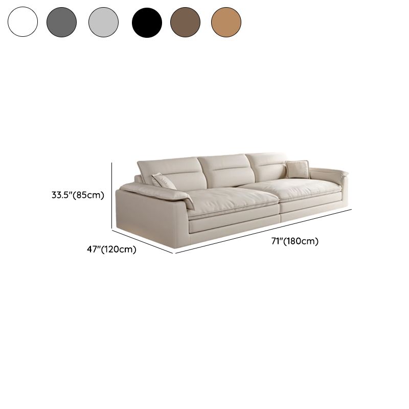Modish Solid Color Water Resistant Standard Sofa in Light Gray/White/Light Brown with Seats 3/2-seater and 2 Pillows