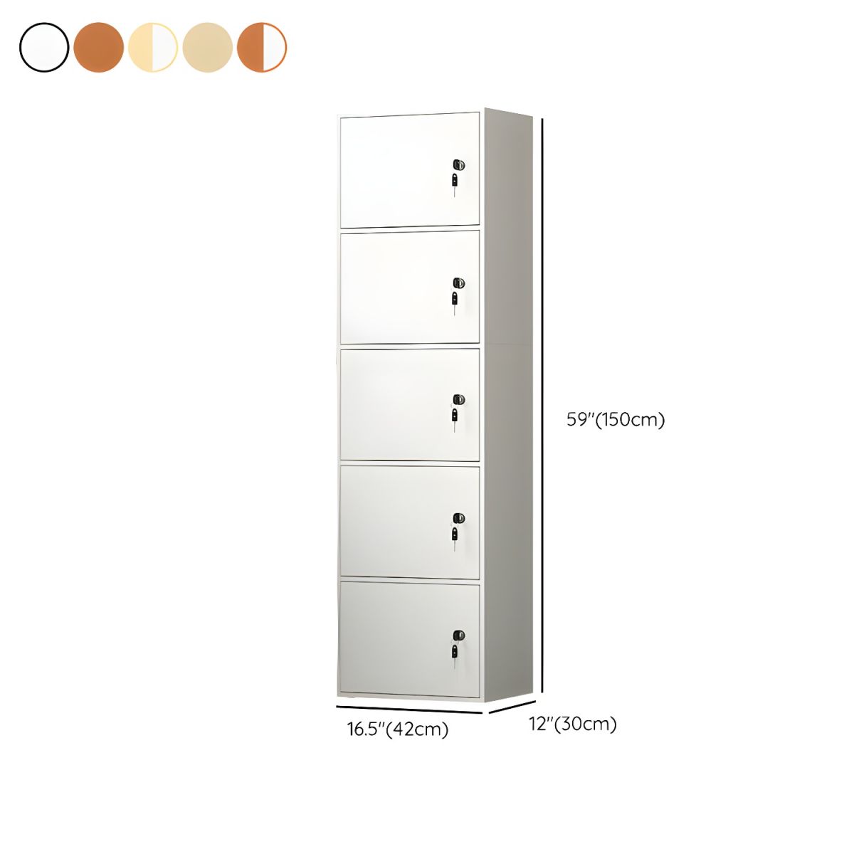 Elegant Locking Wood Filing Cabinet with Shelves & Smooth Casters
