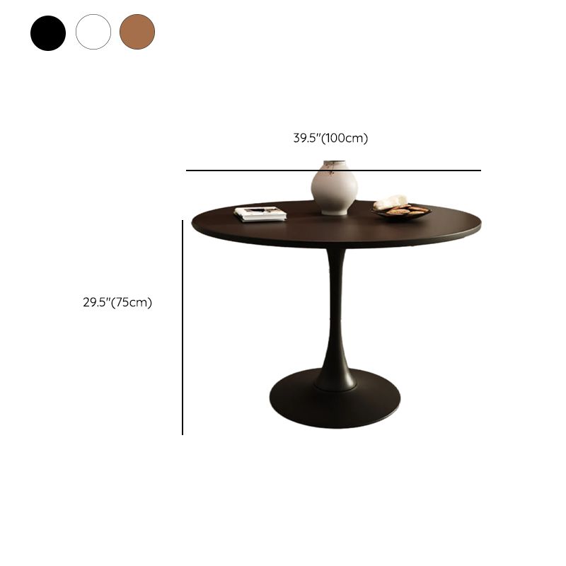 Composite Wood Dining Table with Pedestal Base, Scratch-proof, for 2-seater/Seating for 4