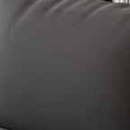Drawing Room Standard Sofa in Pu Leather/Flannel with Dark Gray/Light Brown/Off-White Upholstery and Armrest