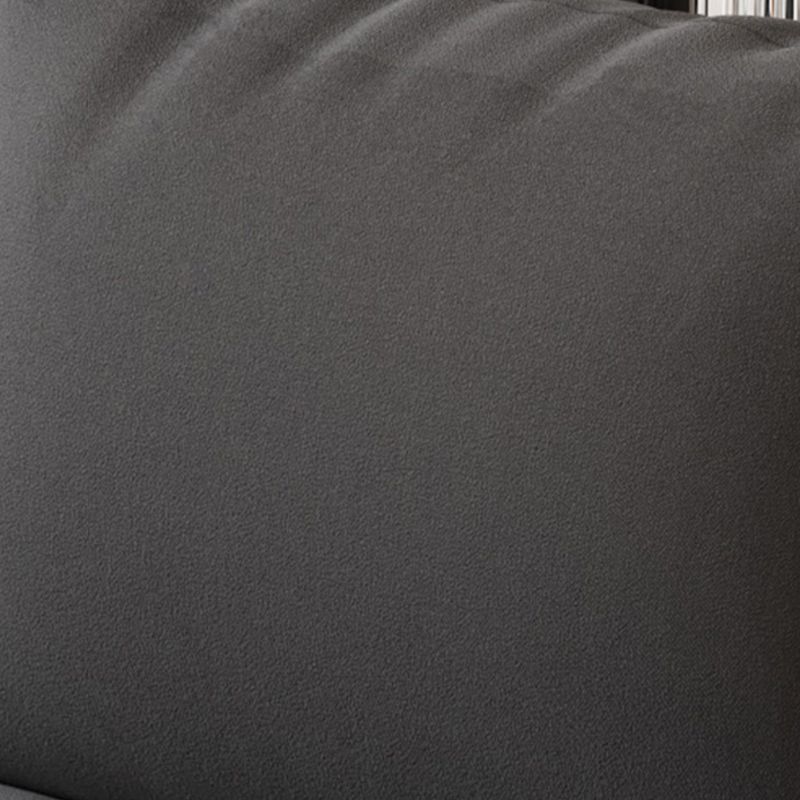 Drawing Room Standard Sofa in Pu Leather/Flannel with Dark Gray/Light Brown/Off-White Upholstery and Armrest