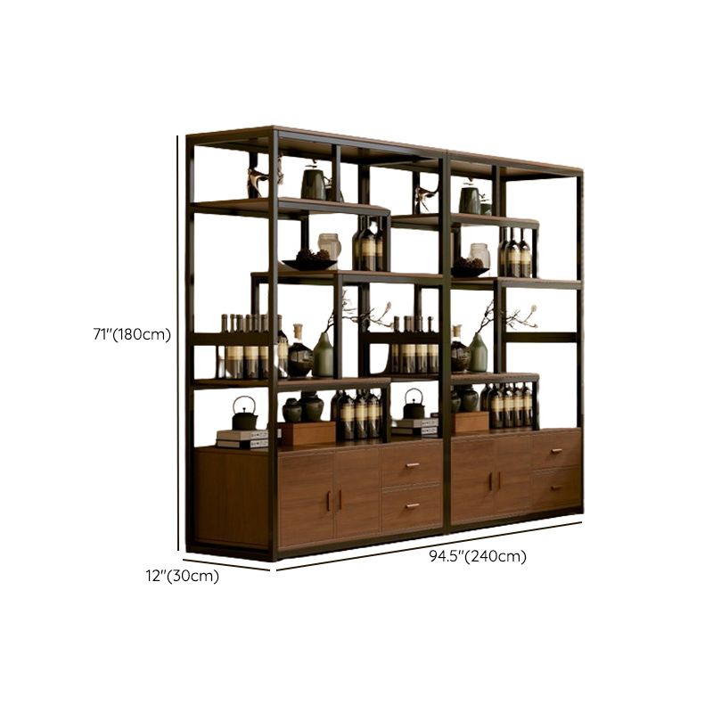 Ground Curio Cabinet with 7/8 Shelves and Accessible Storage