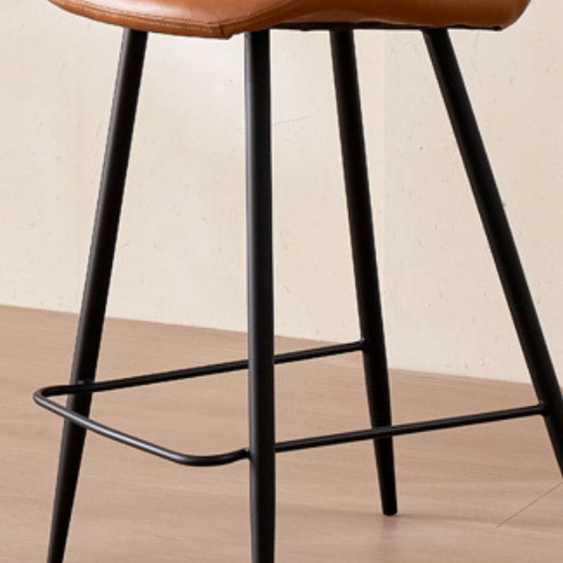 Casual Rawhide Bar Stools in Midnight Black/Jade Green/Caramel with Back Pail Seat and Leg Rest