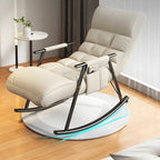 Contemporary Upholstery Rocking Chair with Sleek Metal Legs and Tufted Design