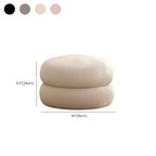 Modish Solid Color Accent Stool in Ink/White/Peony with Drum Base and Upholstered Seat