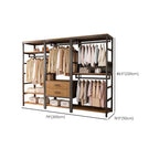 Midnight Black Simplistic Steel Hall Rack with Repository, 2 Drawers/3 Drawers, 4 Shelves/3 Shelves/7 Shelves, and Manufactured Wood Bench