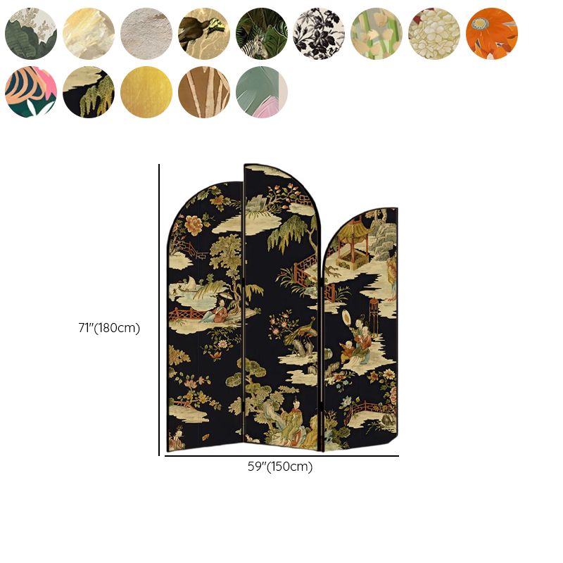 Screen Divider Minimalist Indoor Opaque Fold-up with 3 Panels, Flaxen Material, and Independent Design
