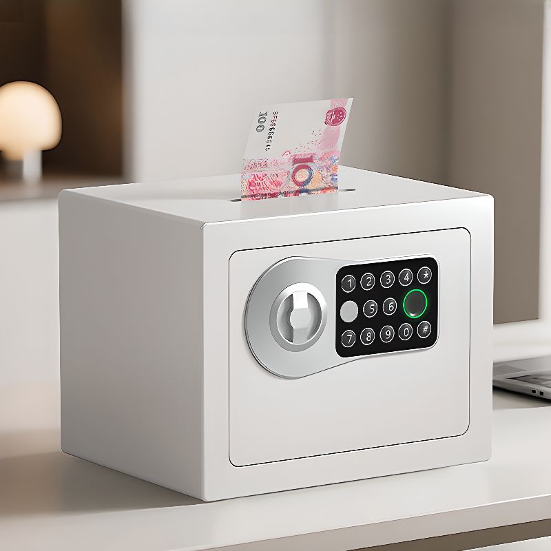 Steel Security Safe with Battery, Lockable and Keys Included