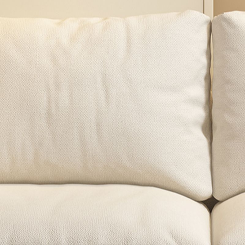 Loveseat in Flannel with Light Gray/Butter Color/Off-White Upholstery and Armrest