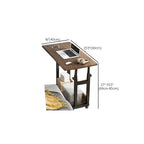 Casual Wood Stand Vertical Adaptable Height Laptop Cart with Wheels
