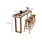 Contemporary Lumber Cocoa Rectangular Pub Table for 8/for 6/Seats 4 with Sledge Base